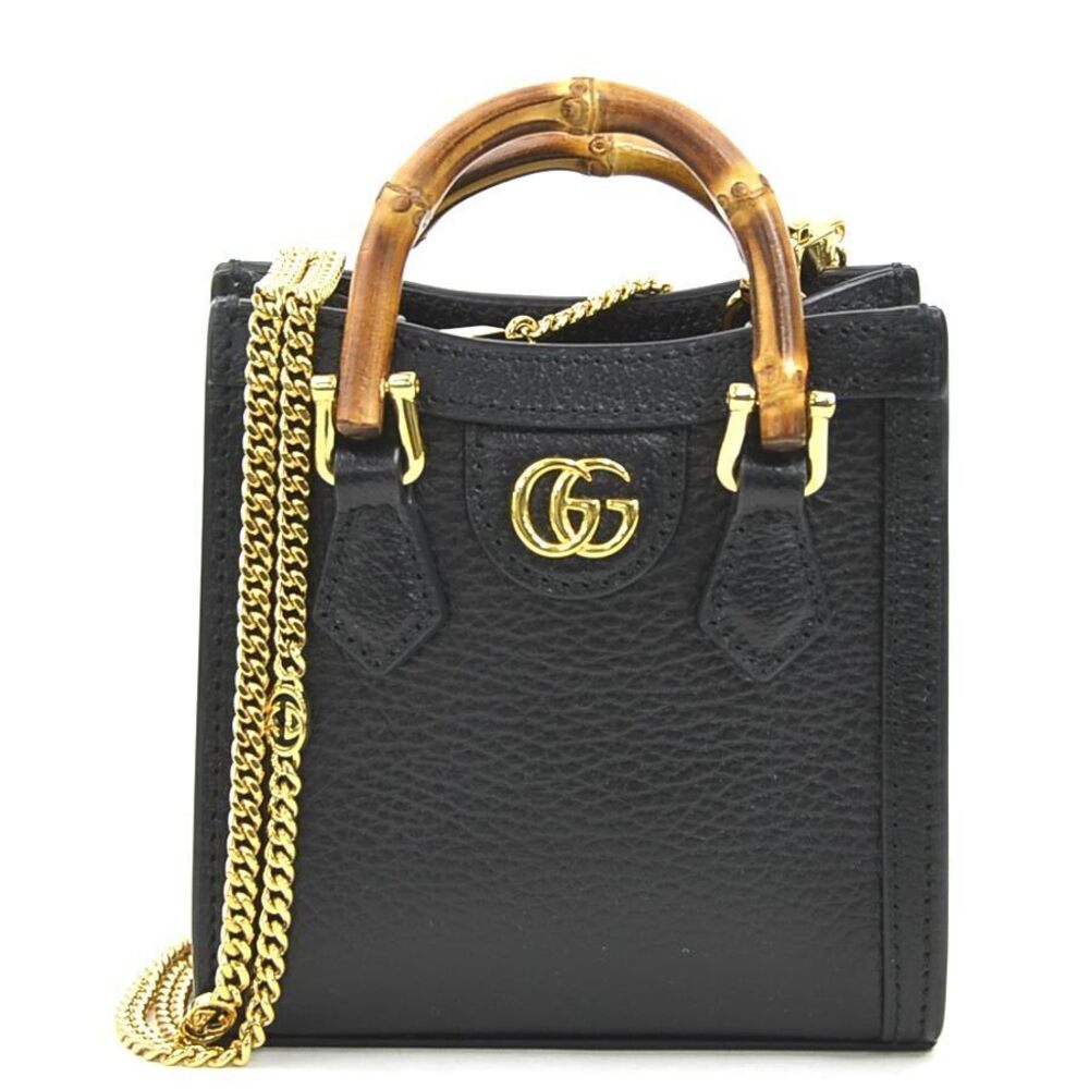 Gucci Diana Leather Shoulder Bag Black